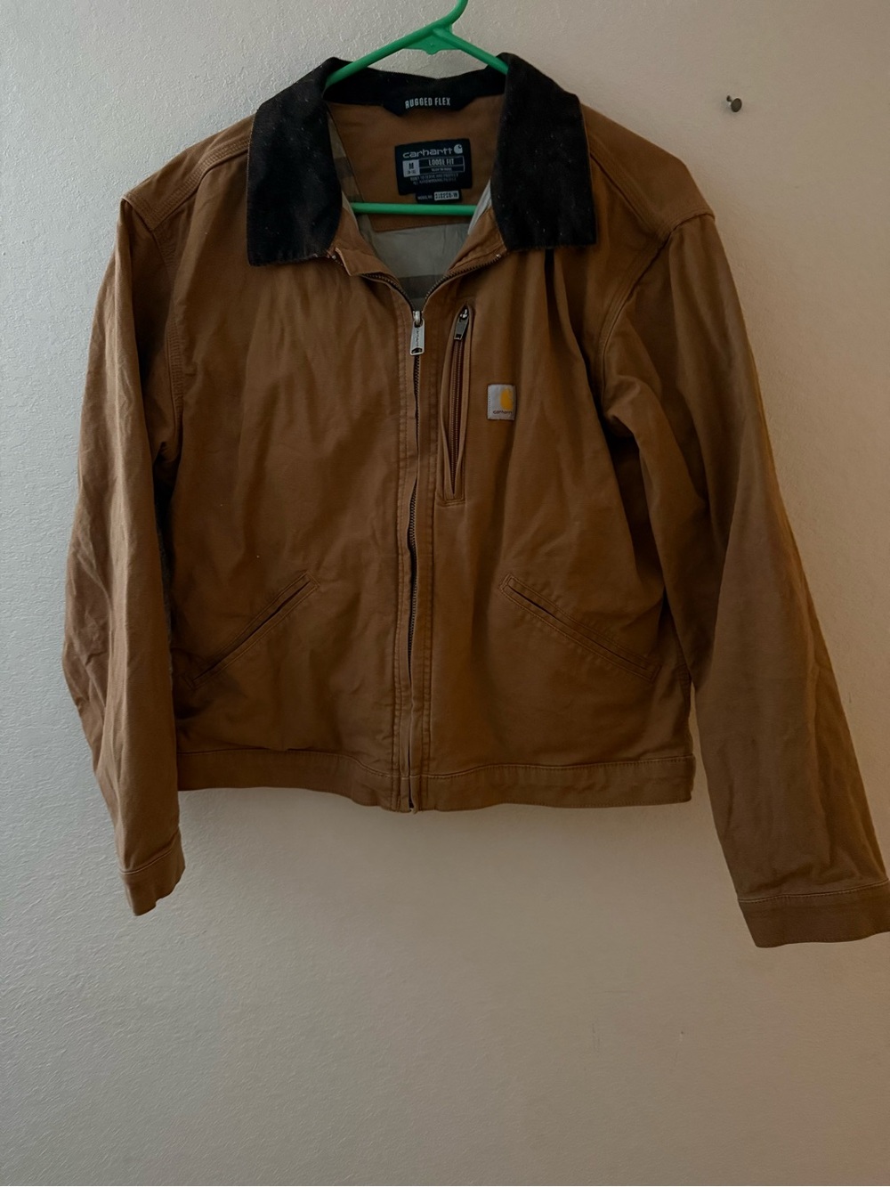Carhartt Brown Canvas Jacket with Dark Brown Collar